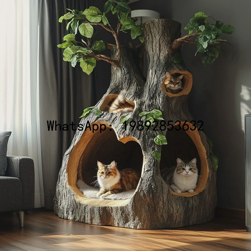 

XL Artificial Green Plant Cat Climbing Frame Tree House Landscape Indoor Hotel Villa Decorative Atmosphere Tree
