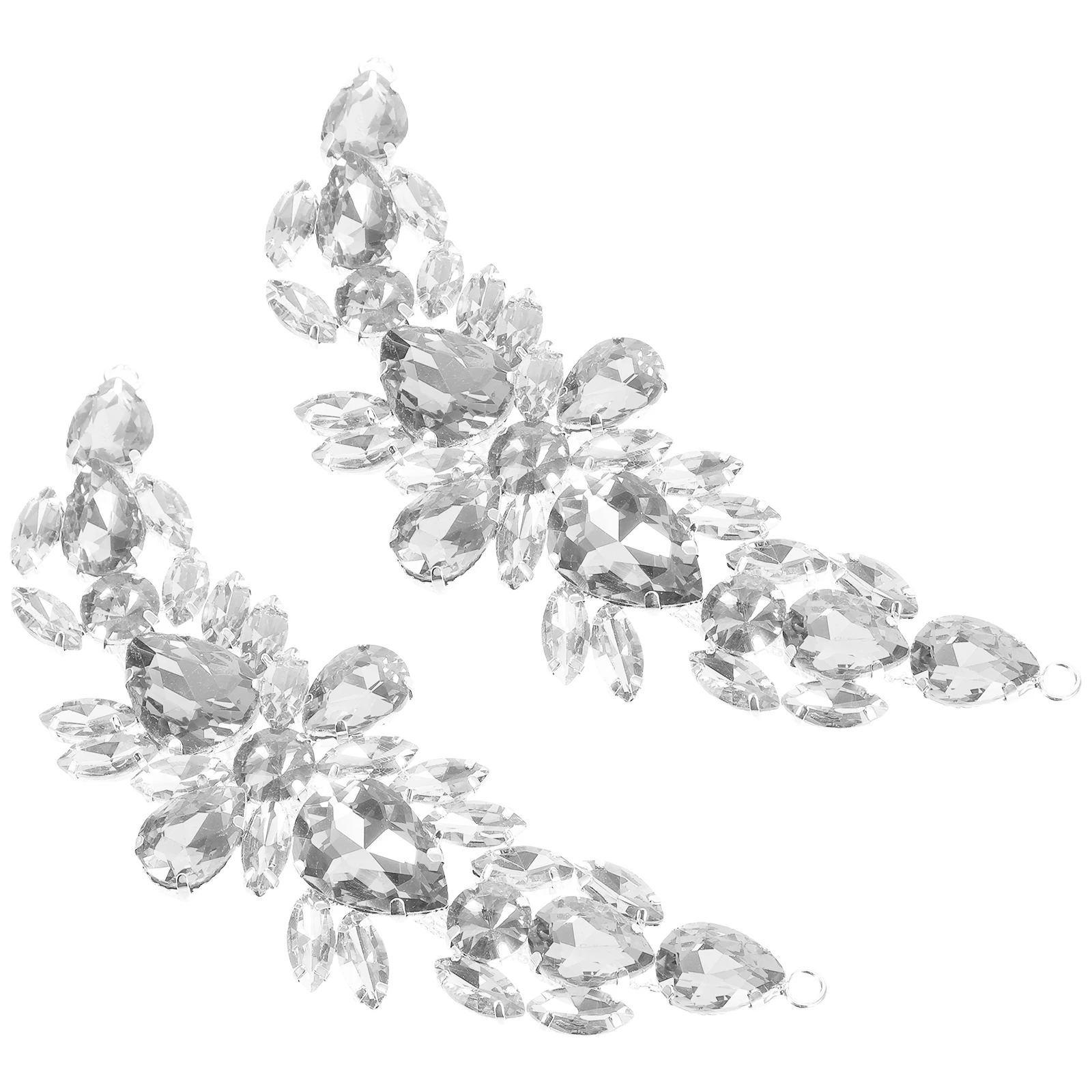 

2 PCS Wedding Shoes Decoration Clothes Rhinestone Applique Flower Bridal Decorations Glass Crystal Embellishments Buttons