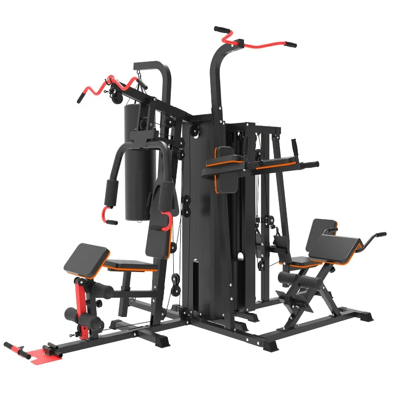 Five Person Station Integrated Training Device - Strength-Type Multifunctional Fitness Equipment for Gyms