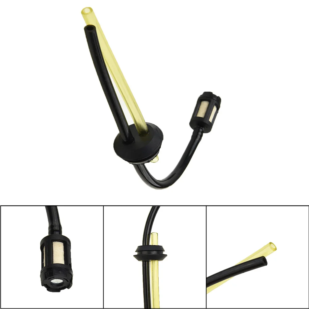 Fuel Delivery Hose with Integrated Tank Filter for Trimmer Replacement and Small Engine Lawn Equipment Maintenance