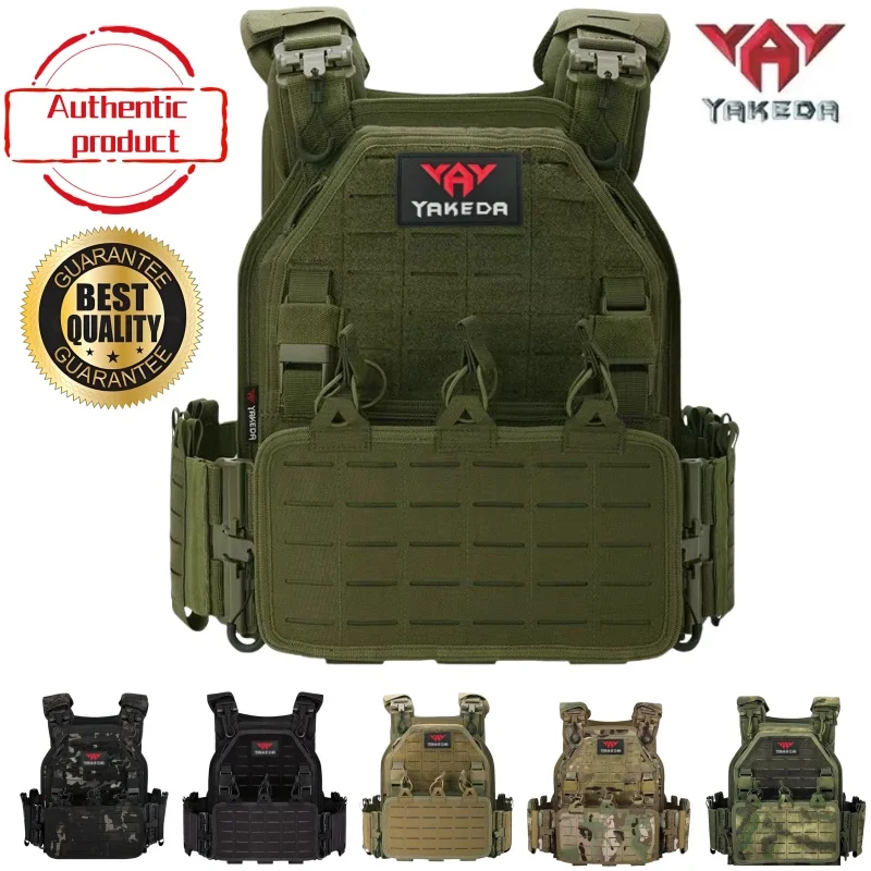 

YAKEDA Tactical Vest 6094 Fast detachable light laser cut outdoor hunting black gear carry vest of high quality