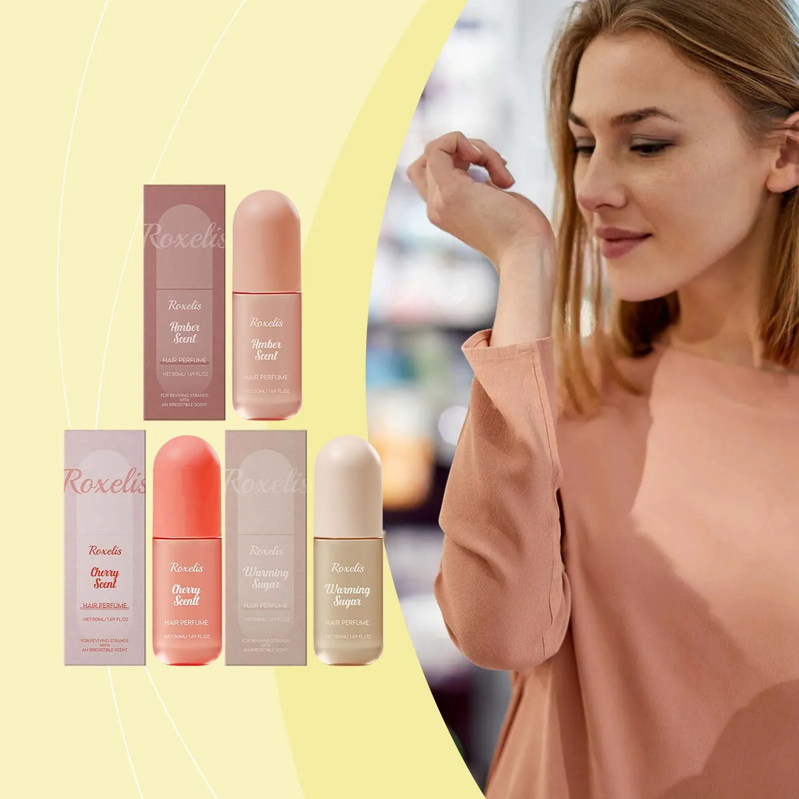 

Парфюм для волос 50 мл, стойкий аромат, спрей с теплым нотным оттенком, ваниль, вишня, амбра, парфюмерная вода для женщин, брендовый парфюм.