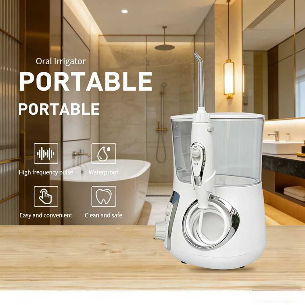 

Electric Countertop Dental Water Jet Flosser 800ML Large Tank, 10 Modes Oral Irrigator for Teeth Cleaning, Prevent Cavities