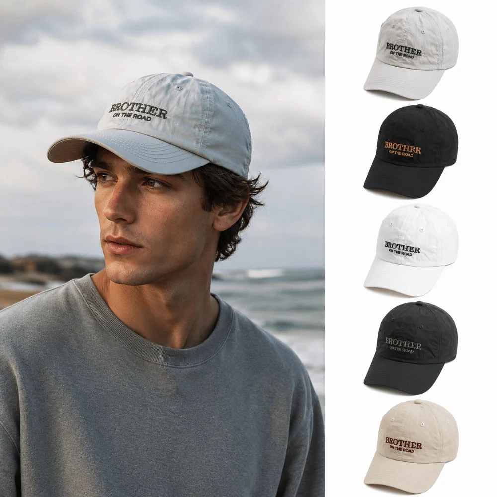 Vintage Adjustable BROTHER Embroidery Baseball Cap Curved Brim Minimal Dad Hat Lightweight Baseball Hat For Women Man