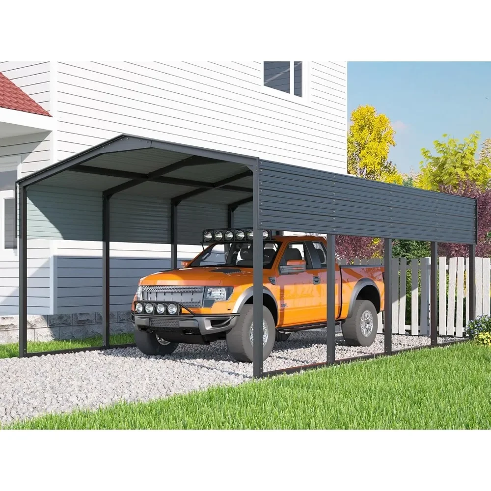 12x20FT Metal Carport,Heavy Duty Car Port with Reinforced All-Metal Frame,Galvanized Steel Outdoor Garage for SnowWaterproof Car