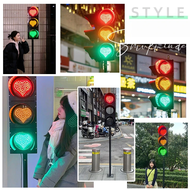 Поддельный фонарь безопасности для дорожного движения, светодиодный светильник в форме сердца, настенный красный Kamper, наружное освещение, безопасность на дорогу