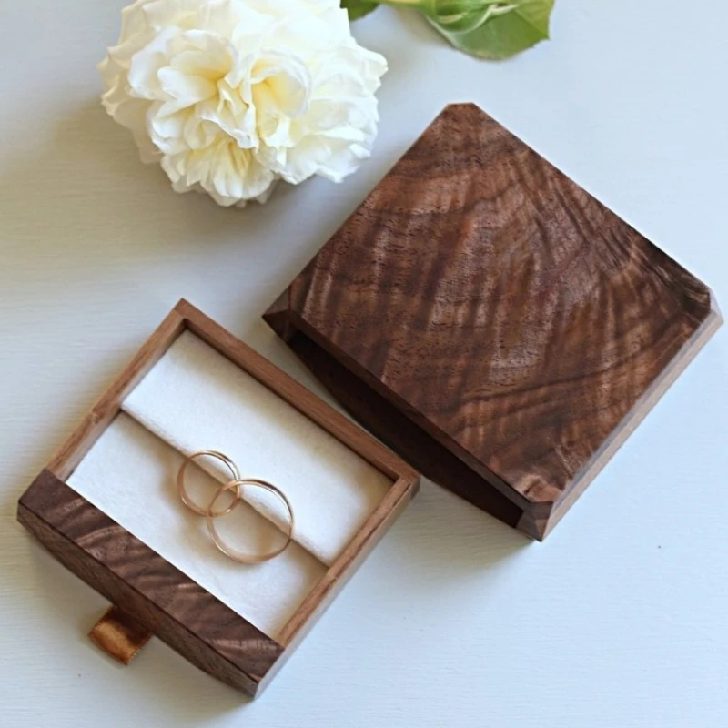 

Wooden Jewelry Storage Box Portable Bracelet Rings Storage Boxes Women's Trinket Organizer Container Necklace Earring Case