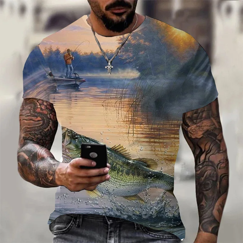 New 3D Print Fish Clothing Fashion Men Women T-shirt Plus Size S-7XL Four Seasons Casual Oversized Streetwear Summer Round Neck