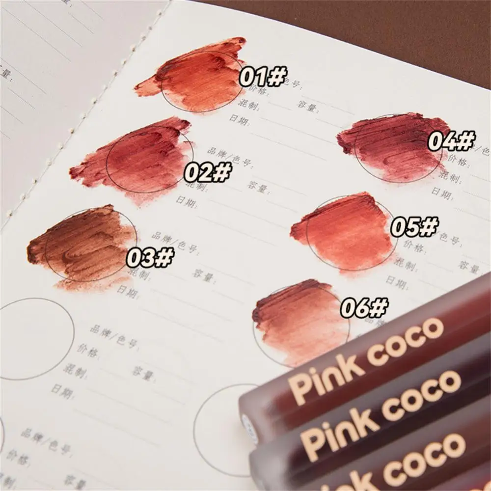 1/3/5PCS Liquid Lipstick Velvet Matte Lipstick Chocolate Lipgloss 6 Colors Cosmetics Silky Smooth Lip Glaze Soft Mist Lip Gloss