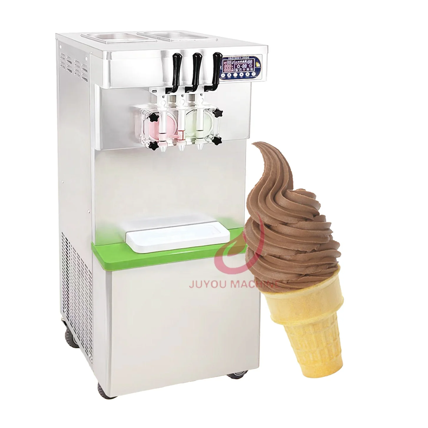 Shop Use Low Noise 3 5 7 Mixing Flavors Soft Ice Cream Making Machine With CE ETL, Non-stop Ice Cream Making 60L Per Hour