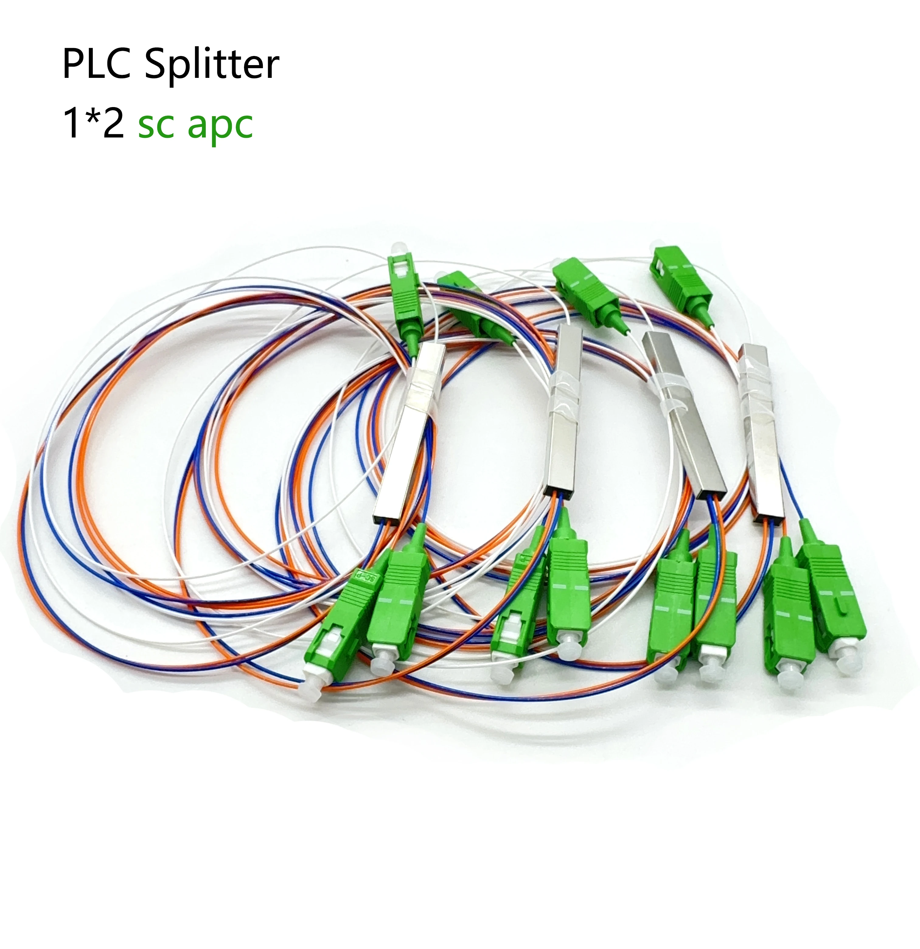 

PLC Fiber Optic Splitter 1x2 SC APC 1m High Stability Low Insertion Loss for FTTH CATV Telecom Network 1*2 Optical Connector