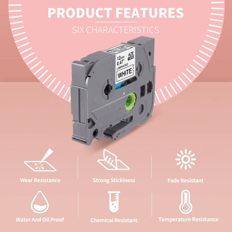 KMCYinks TZE-231 TZe-131 Tze132 Compatible for Brother P-touch Label Maker TZe231 TZe-134 TZe-135 TZe-136 P touch Tze label tape