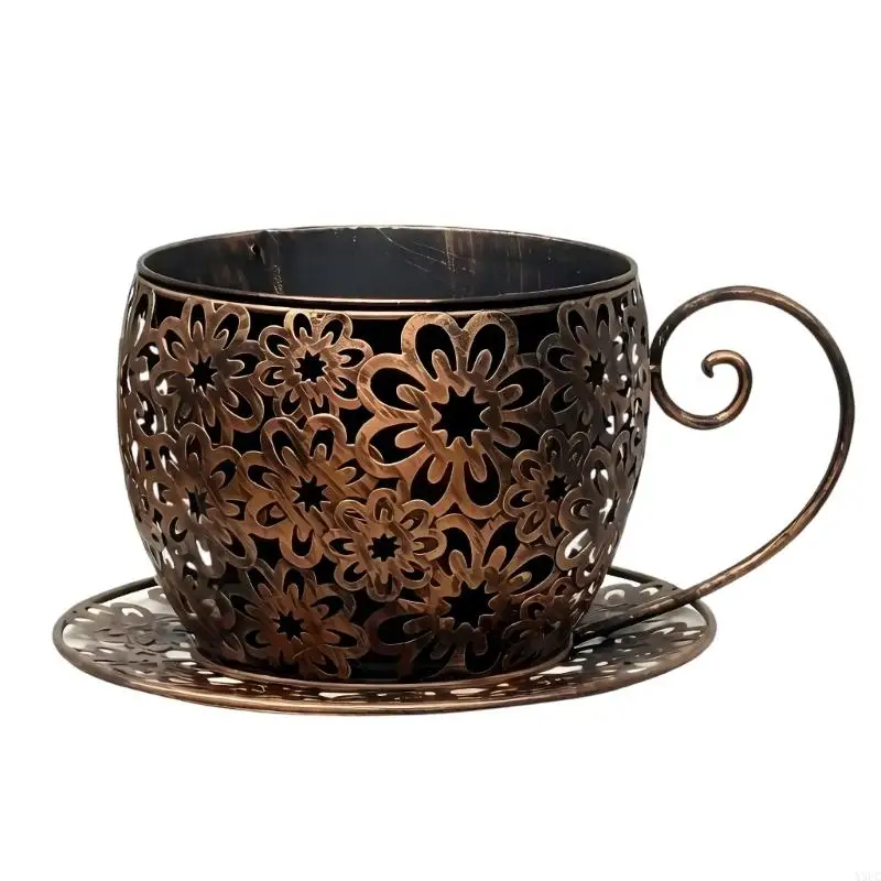 Decorative Iron Planter Flower Pot For Succulents Herbs Small Plant Display X3UC