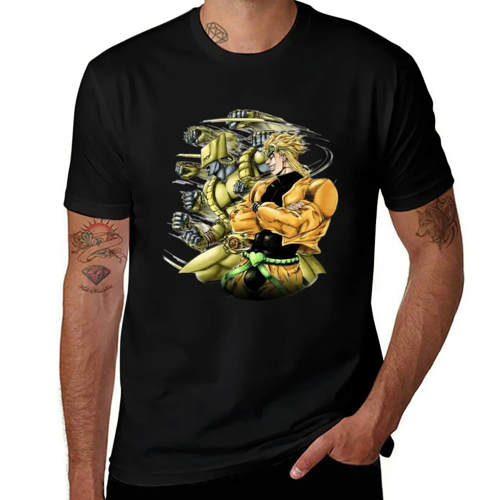

Powerful stand user T-Shirt cotton graphic tees boys animal print summer tops football t shirt oversized t shirts for men