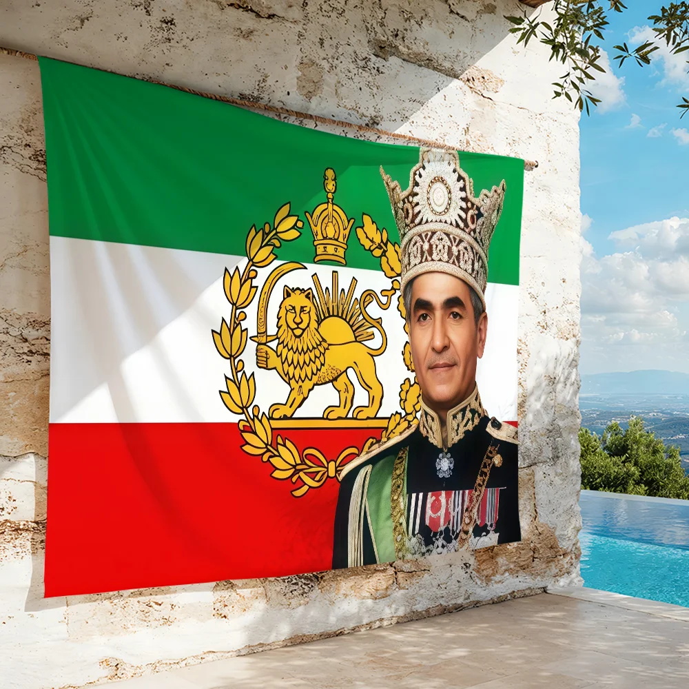Mohammad Reza Pahlavi  flag For Decoration Outdoor Picnic  Hanging Home Camping Party Banner