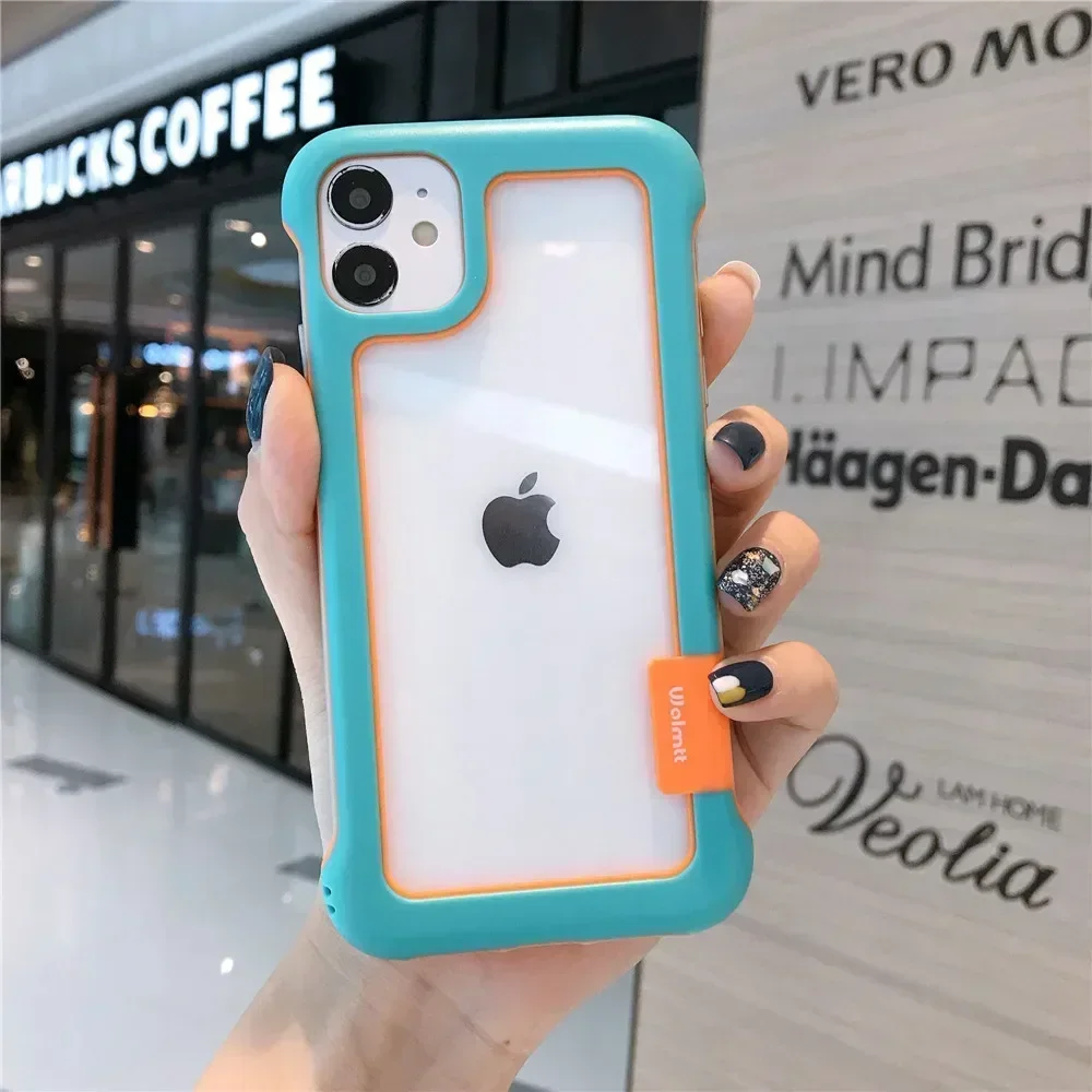 

Color Edge Anti-fall Phone Cover For iPhone 13 12 11 Pro Max Mini X XR XS 6 6S 7 8 Plus PC Material Shockproof Cell Phone Case