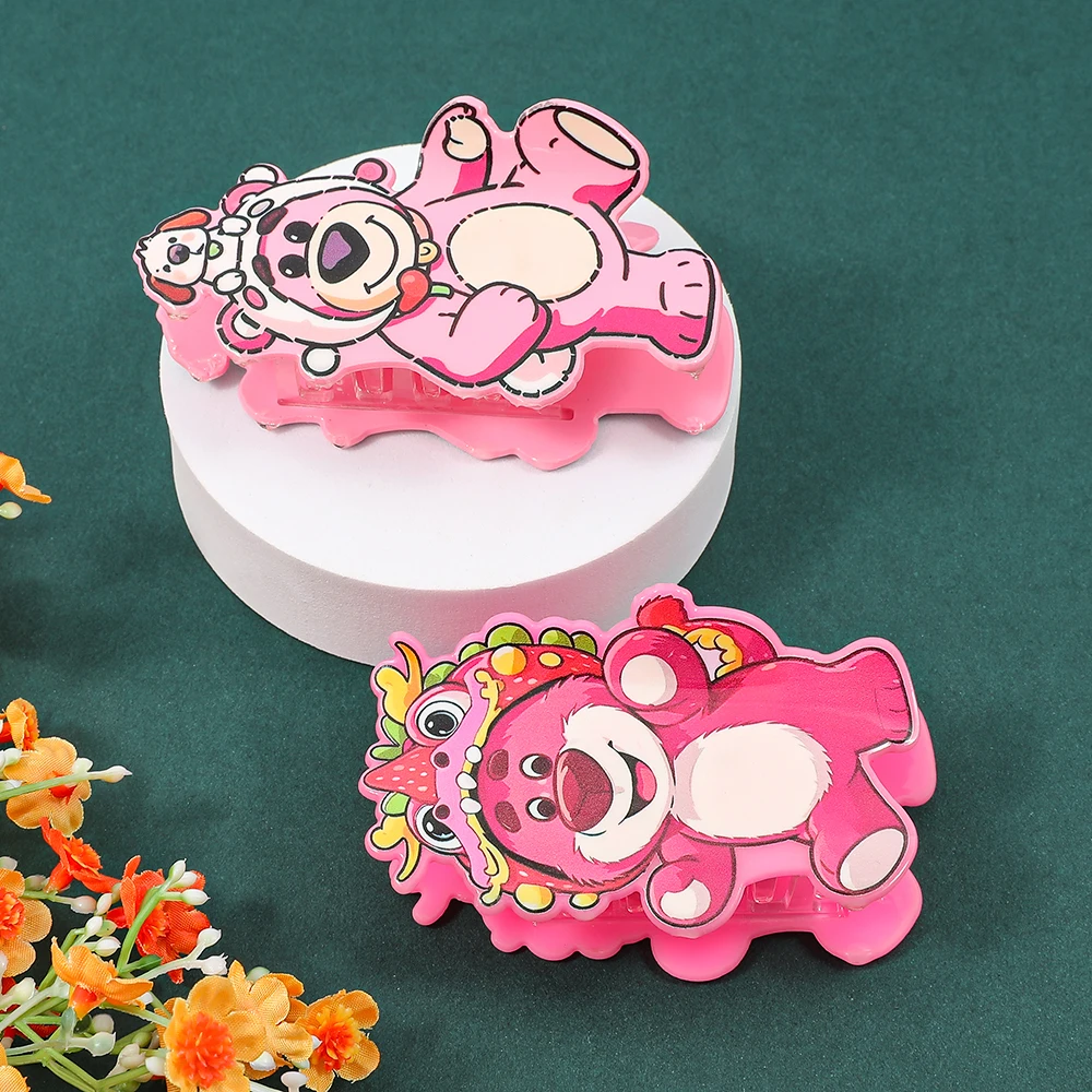 

1 шт./2 шт. Милые розовые заколки для волос в форме клубничного медвежонка, многофункциональные аксессуары для волос.