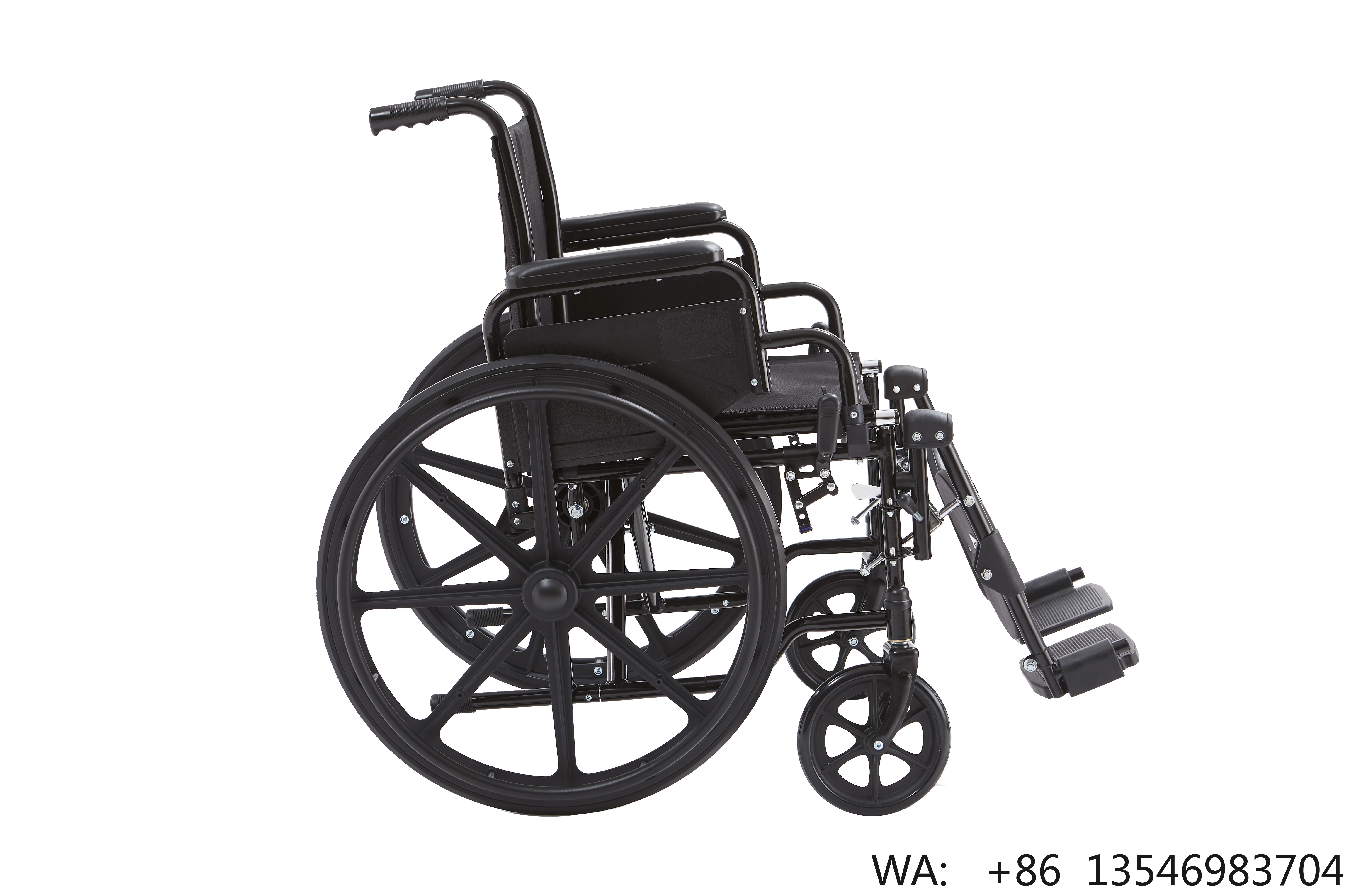 

High Quality Steel Lightweight Portable Folding Manual Wheelchair 100KGS Capacity CE Certified Class I Medical Device