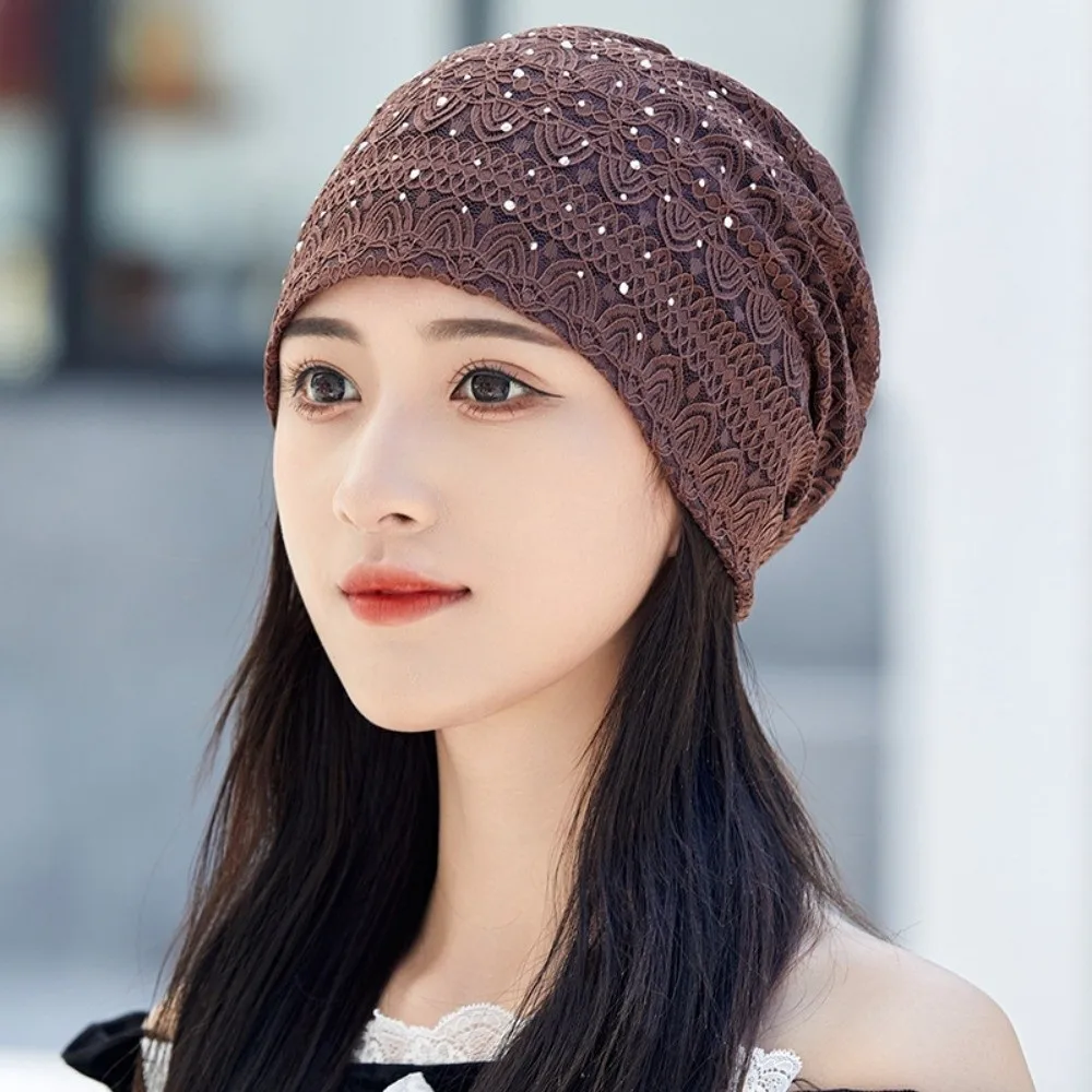 Pullover-Mütze, weiche Spitzenmütze, Mützen im ethnischen Stil, winddichte, warme Mütze, Nachtmütze, bequeme Hijab-Turban-Mütze, Herbst, Frühling – Detail 4