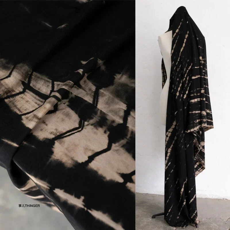 

Эластичная трикотажная ткань, окрашенная в галстук, длинные скобы, хлопок, 80 шт., мерсеризованная дизайнерская ткань, швейные метры своими руками, материал хлопка и спандекса