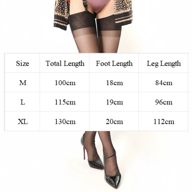 100% Non-elastic Nylon Suspender Stockings Pole Dance Thigh High Long Medias Sexy Lingerie Underwear Transparent Stockings