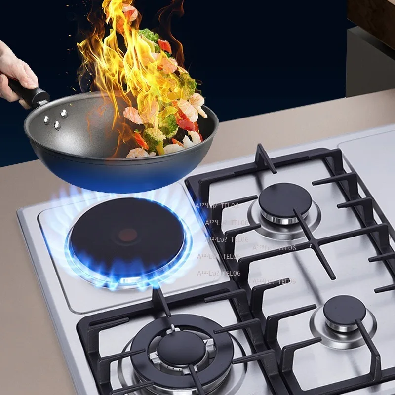 4 Burner Gas Cooktop Embedded Natural Gas LPG Stove for Home Kitchen Stainless Steel Cooker