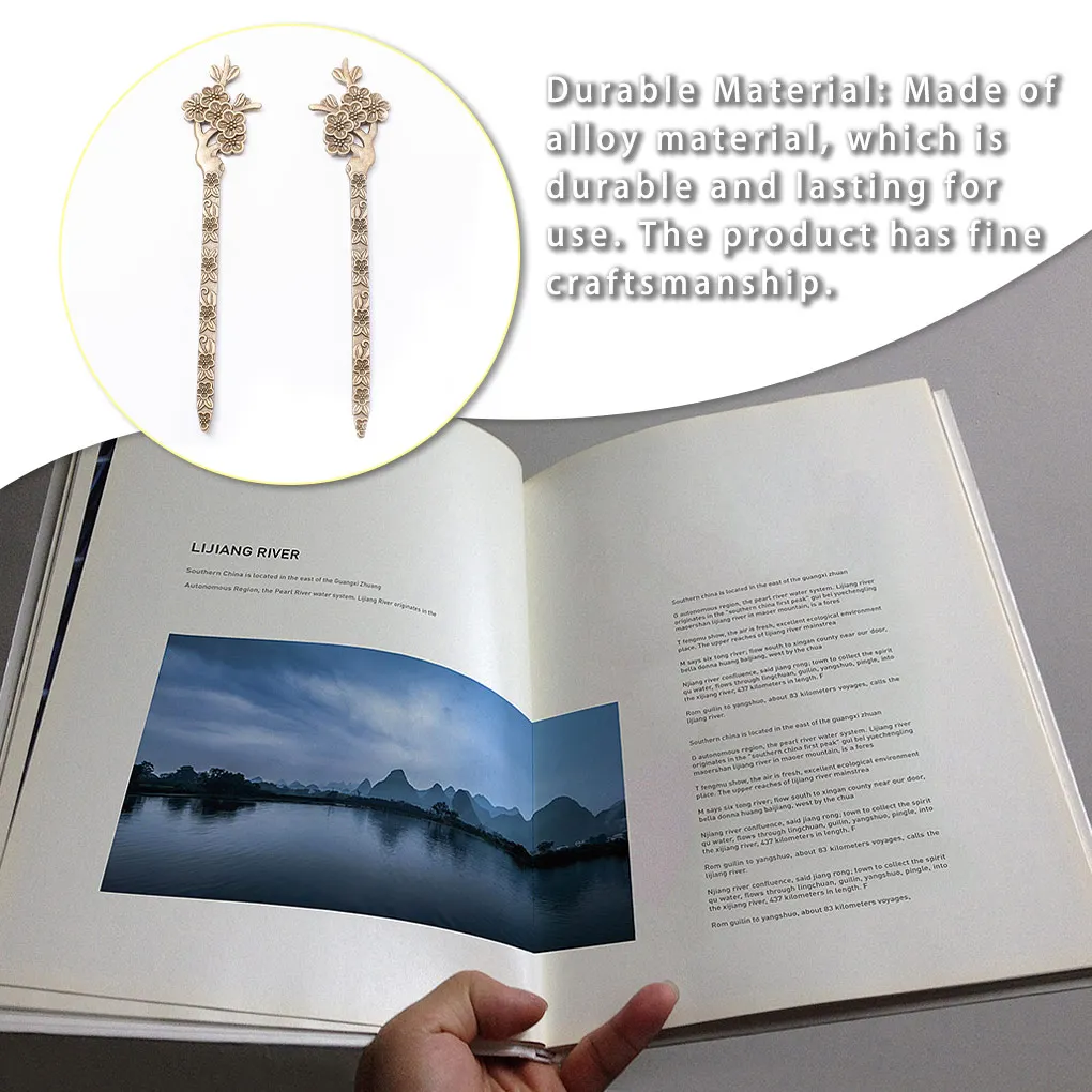 Alloy Hairpin Decorative Styling Tools Reading Pagination Mark Book Clip Gold