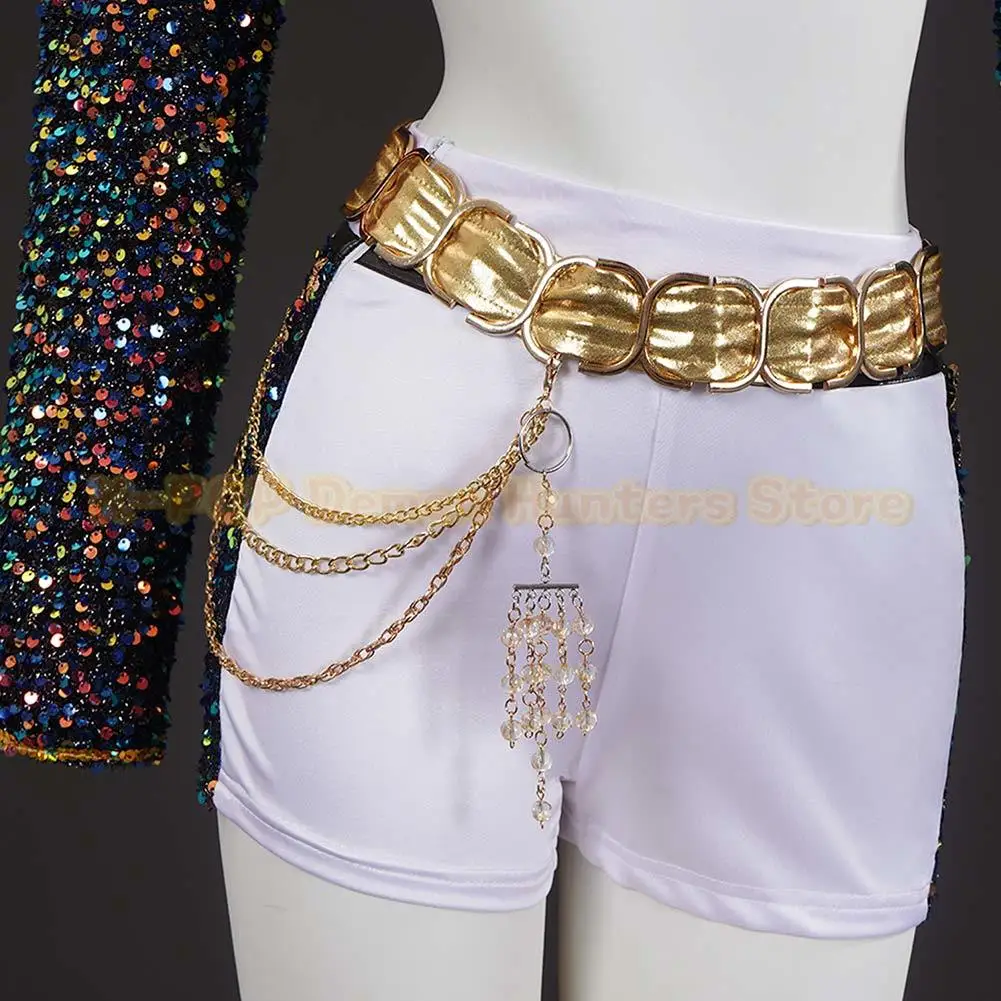 Nuevo disfraz de Huntrix Rumi KPop Demon Hunters para niños, disfraz de niña, ropa para el escenario, collar, accesorio, traje de Carnaval de Halloween