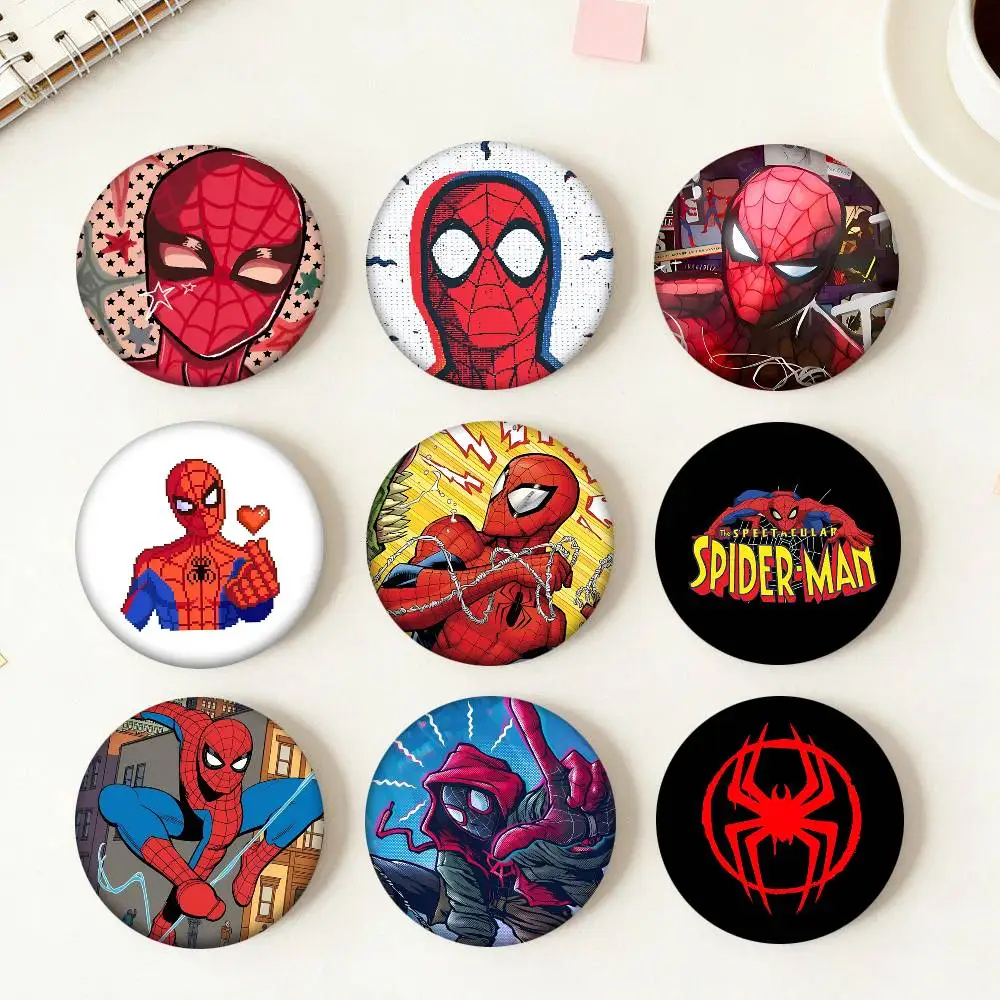Cartoon Cool S-Spider Man Round Badge Creative Brooch Clothing Backpack Accessories Lapel Pin
