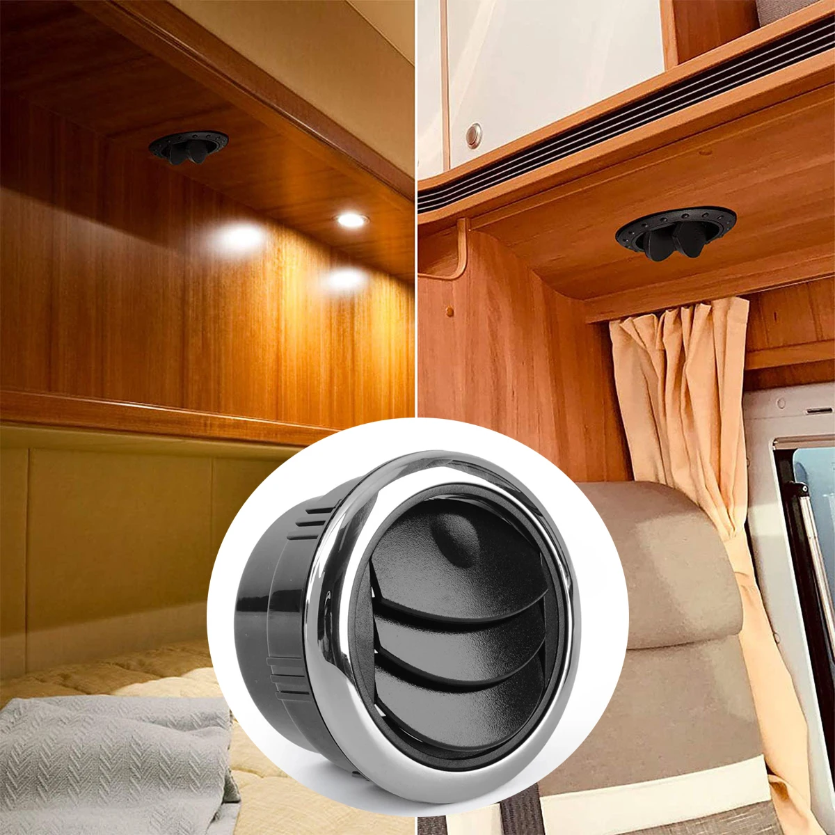 1PC Knob Type Rotation Air Outlet Vent Air Conditioning Vent Deflector Knob Type Rotation Air Outlet Vent for Camper Car Caravan