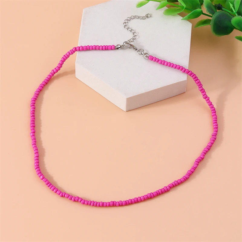 Mode bunte einfache handgemachte Perlen Halskette für Frauen Mädchen Party Festival Schmuck Geschenke – Detail 10