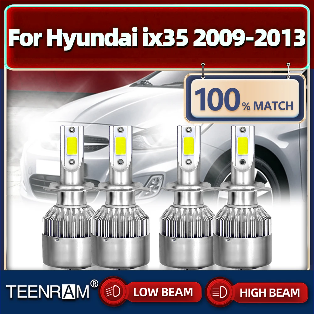 Светодиодные Автомобильные фары H7 Canbus, светодиодные фары 6000 лм, дальний и ближний свет, автомобильные фары 12 в 2009 K для Hyundai ix35 2010 2011 2012 2013