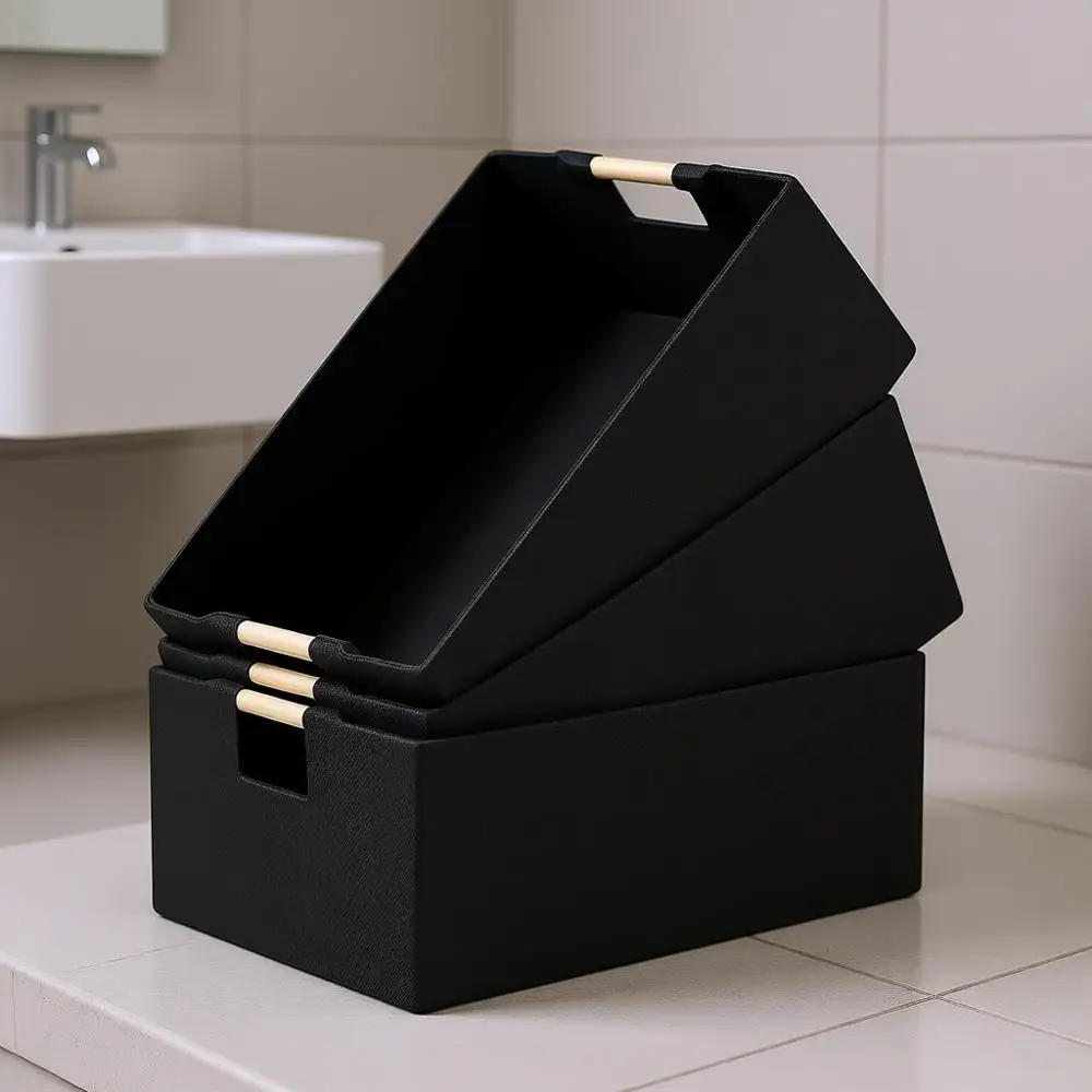 

Набор из 3 тканевых корзин для хранения с ручками, складные полки для одежды и игрушек (15 x 10.6 x 6 дюймов)