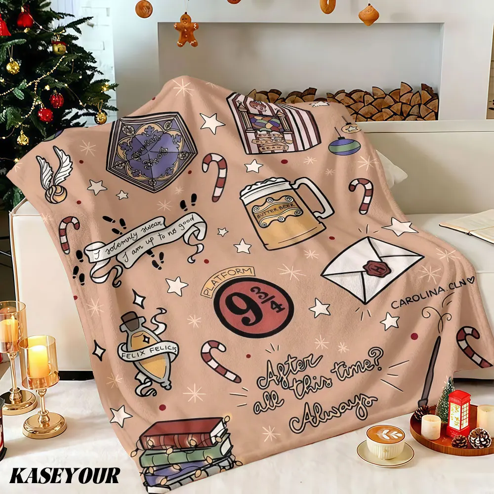 HP Magic Winter Summer Flannel Blanket Throw Fleece Soft Fuzzy Plush Cozy Fleece Blankets for Sofa Ideal Gifts