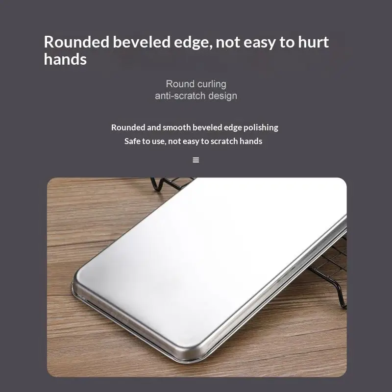 Dishes Storage Organizer Rectangle Stainless Steel Tray Commercial Buffet Presentation Tray Food Serving Plate Rice Noodle Pan