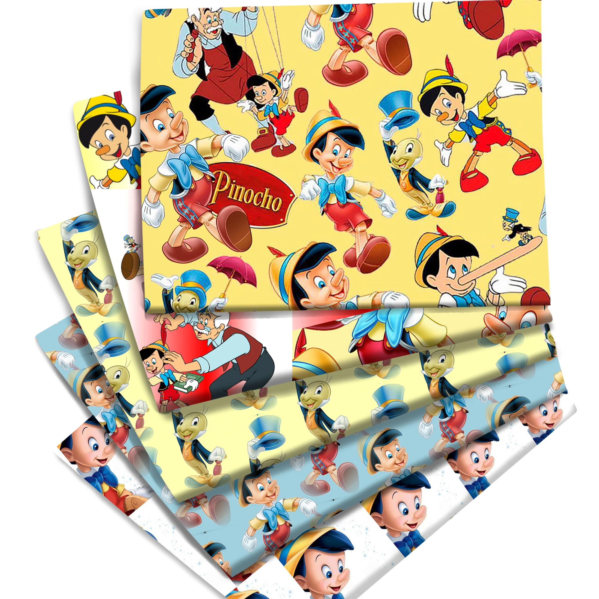 Sale Disney Pinocchio Jiminy Cricket Satin Cotton Fabric Cloth Sewing Quilting for Patchwork Needlework DIY Material Accessories