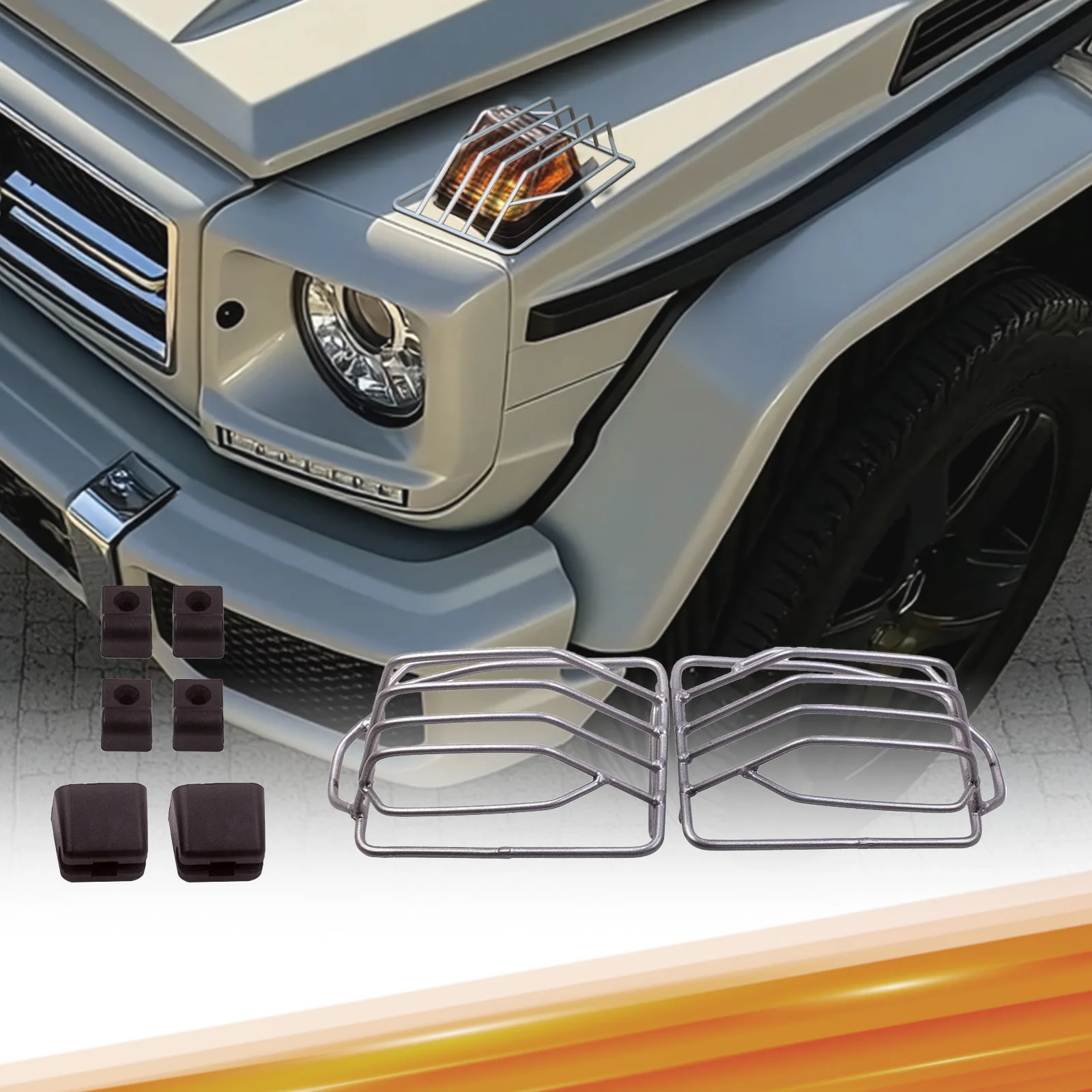 Front Turning Signal Corner Light Guard Set Fits For Mercedes-Benz W460 461 463
