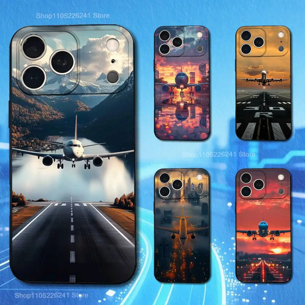 Чехол Fly Art Cartoon Plane для iPhone 11,12,15,14,13,16,17,Plus,Pro Max,XS,XR,SE,Mini,8,7,мягкий силиконовый черный чехол