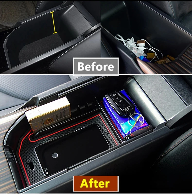 Für Toyota Camry 70 XV70 2018 ~ 2023 Auto Center Konsole Armlehne Kit Lagerung Box Kleinigkeiten Aufräumen Layered Fach innen Zubehör – Detail 2