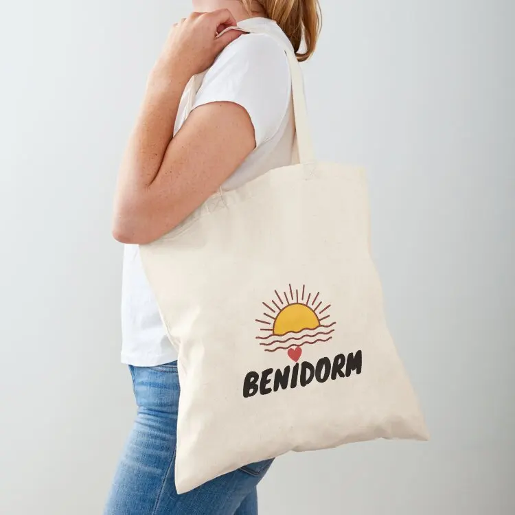 

holiday Benidorm Tote Bag Shopper Canvas shoulder bag free delivery bags woman shopping bag