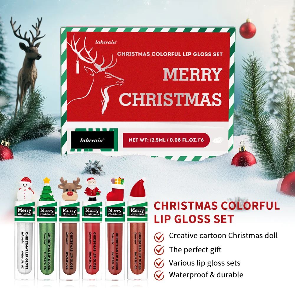 

Lip Stain 24 Hours Water Resistant Lipsticks Lipgloss Christmas Colorful Lip Gloss Set Make Up Lipstick Waterproof Long Lasting