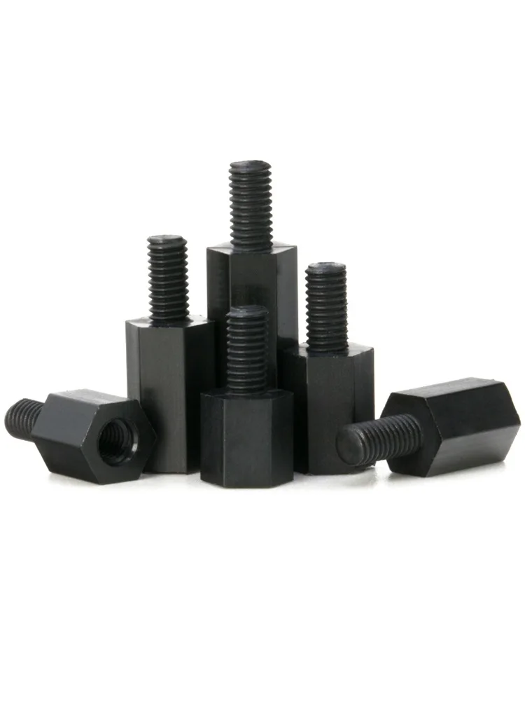 M2 M2.5 M3 M4 M5 M6 黒六角ナイロンマザーボードスタンドオフ PCB サポート回路基板コラムラック柱スペーサープラスチック