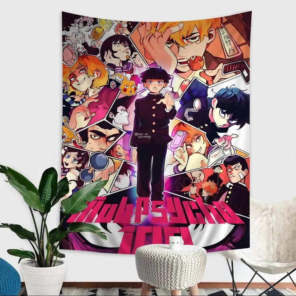 اليابان أنيمي الغوغاء النفسي 100 الكرتون نسيج ديكورات جدرانية للتعليق ديكور المنزل المنزلي