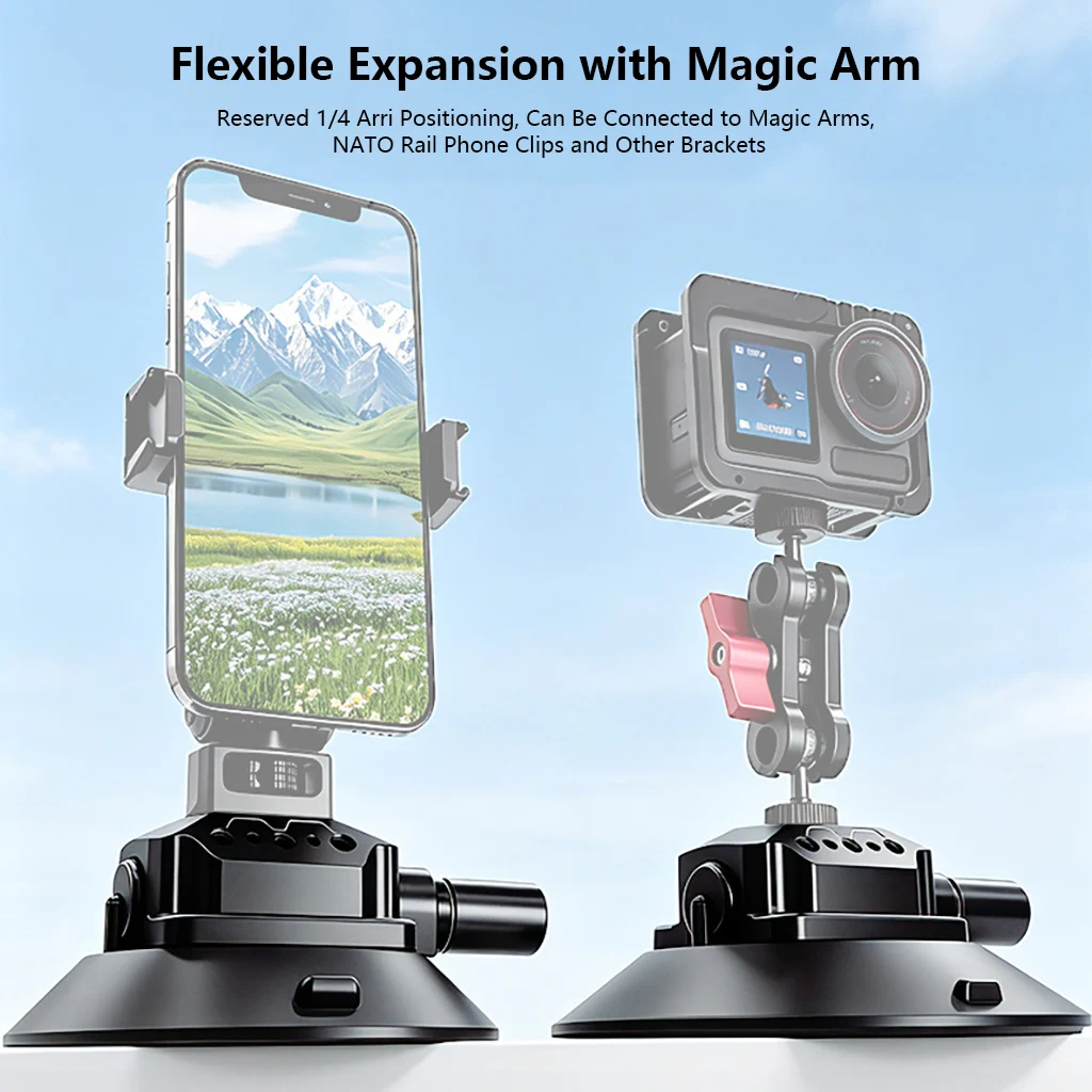 Handpumpen-Vakuum-Saugnapfhalterung für GoPro LED Auto-Lampen-Stabilisator SLR-Kamera Handy Auto-Fenster Windschutzscheiben-Halterung – Detail 10
