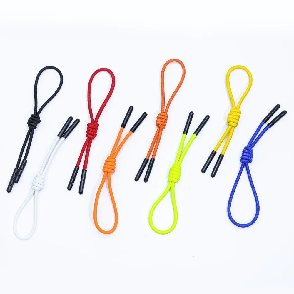 5pcs Elastic Rope Zipper Pullers Bright Colorful Polyester Rope Decorative Puller Suitcase Handbag Zipper Puller