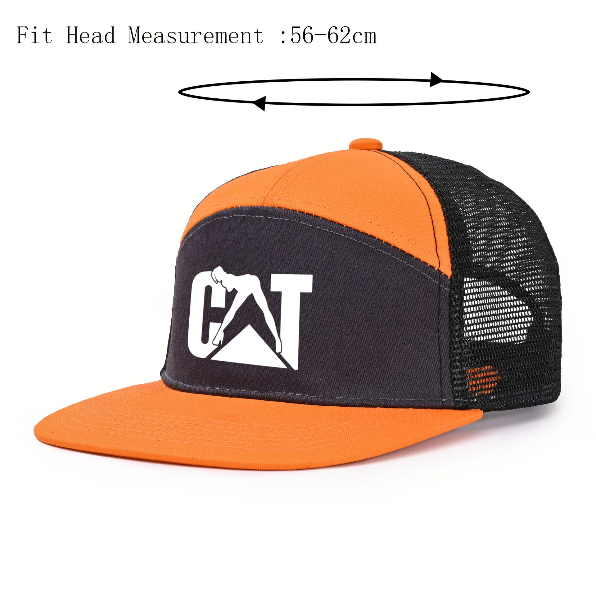 Creative Design Slightly Curved Flat Brim Baseball Cap, Trucker Mesh Hat, Outdoor Breathable Peaked Cap Adjustable Sun Hat