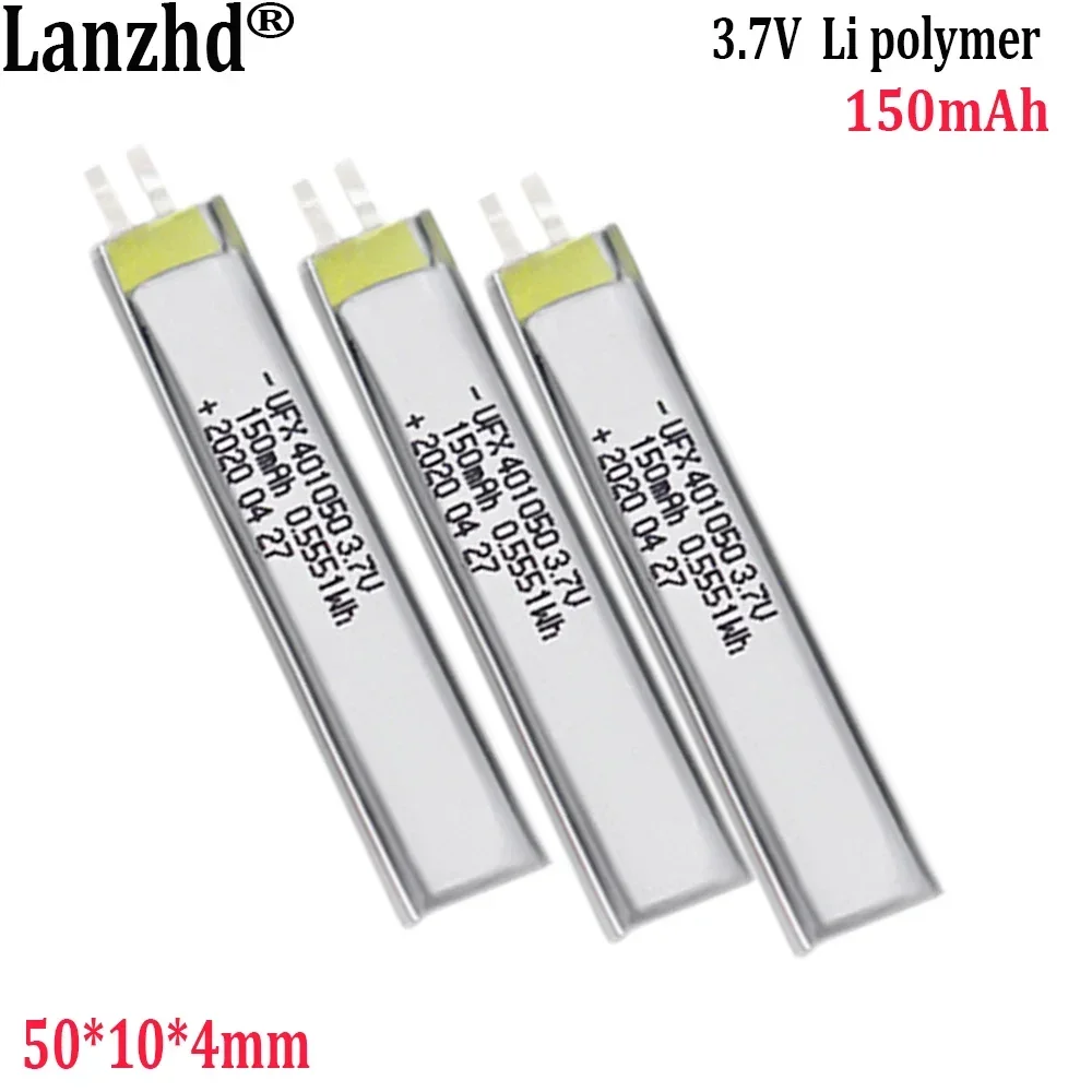 401050 3.7v 150mAh polymer lithium battery For Bluetooth headset e-greeting card battery