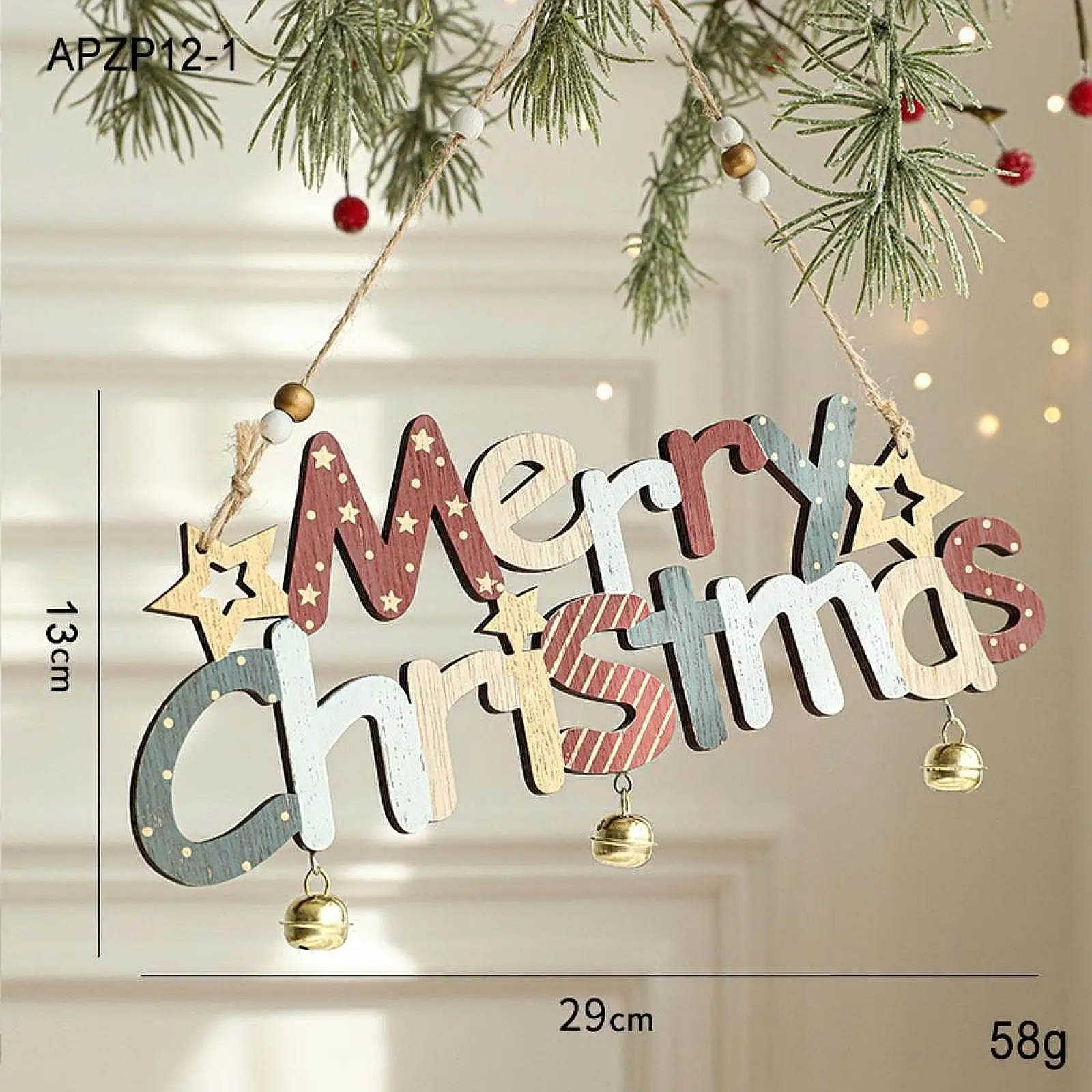 Christmas Door Hanging Sign Holiday Sign Reusable Festive Front Door Sign