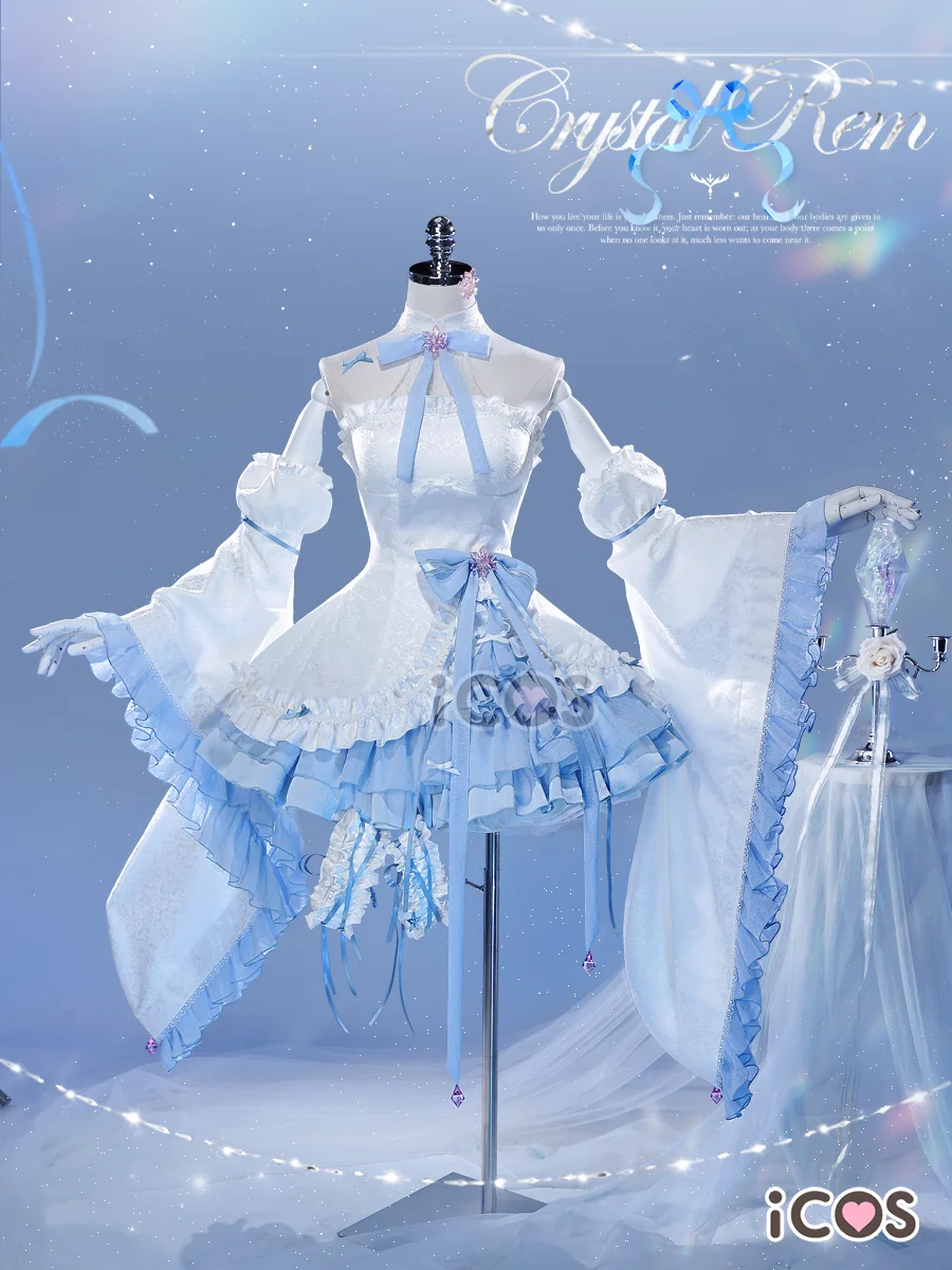 

Rem аниме Re: Zero костюмы для косплея стеклянный кристалл элегантное милое торжественное платье женская одежда для ролевых игр новая одежда