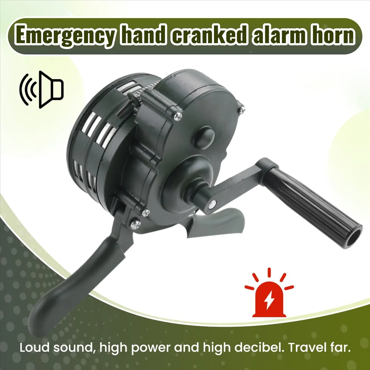 【a03r】-emergency-hand-crank-siren-horn-110db-manual-operated-warning-school-shopping-fire-air-safety-alarm-system